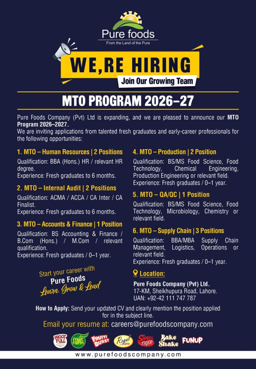 Pure Foods Company MTO Program 2026-27 1
