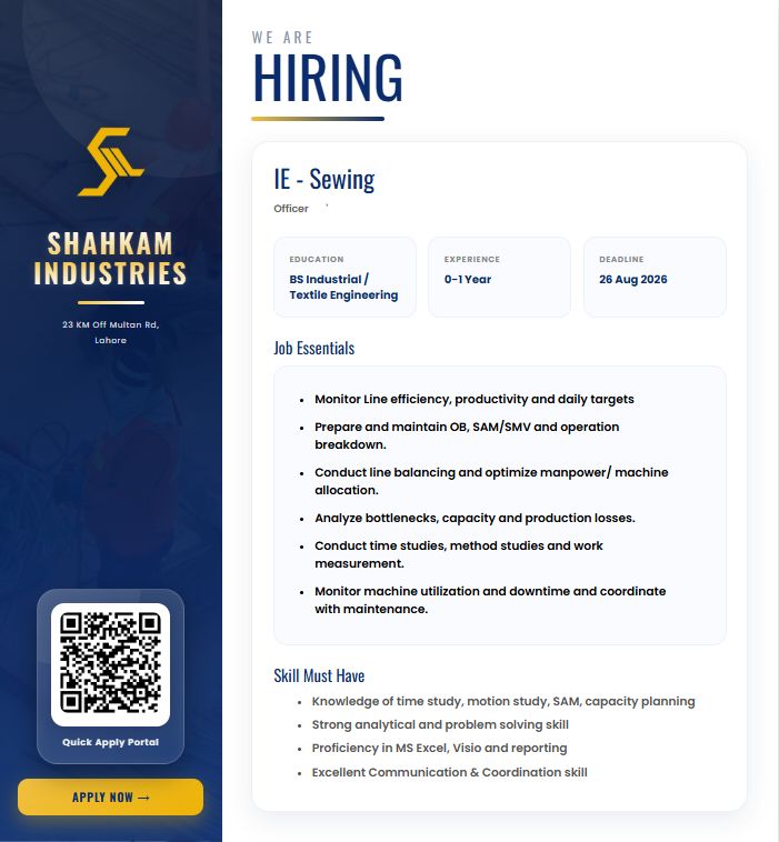 Shahkam Industries Jobs August 2026 1