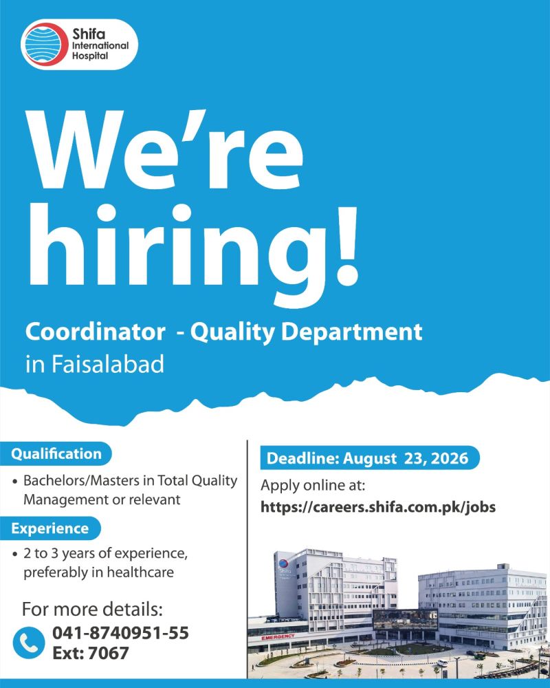 Shifa International Hospital Jobs Coordinator Quality 1