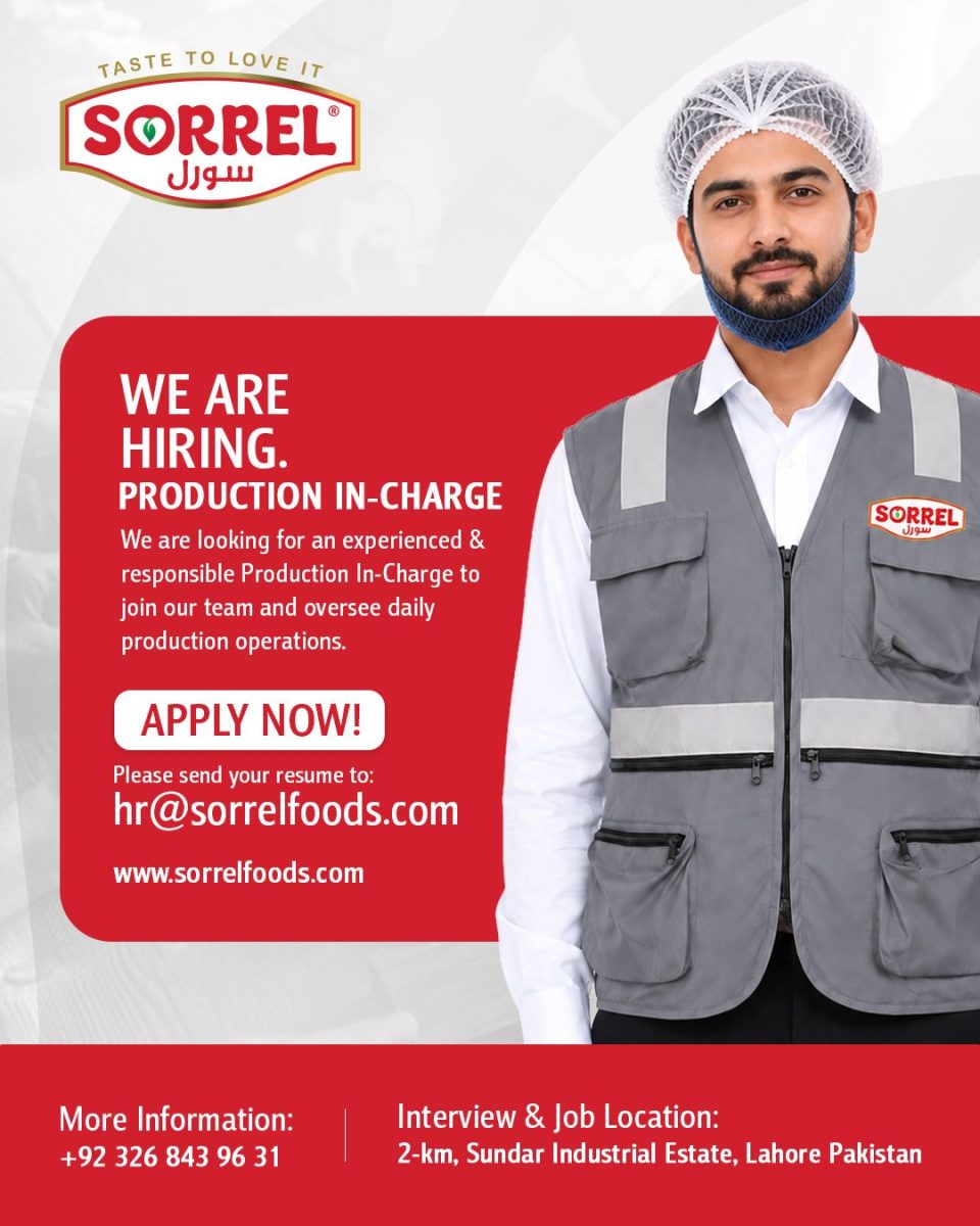 Sorrel Foods Pvt Ltd Jobs Production Incharge 1