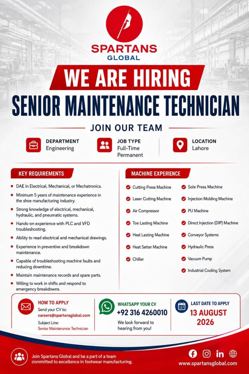 SPARTANS Global Jobs Sr Maintenance Technician 1