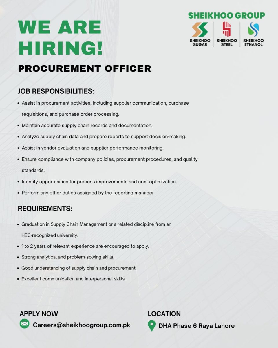 Sheikhoo Group Jobs Procurement Officer 1