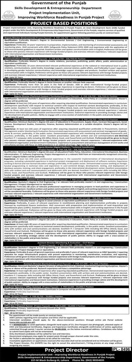 Skills Development & Entrepreneurship Department Punjab Jobs 18 August 2026 Nawaiwaqt 1