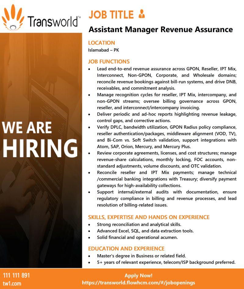 Transworld Associates Jobs August 2026 2