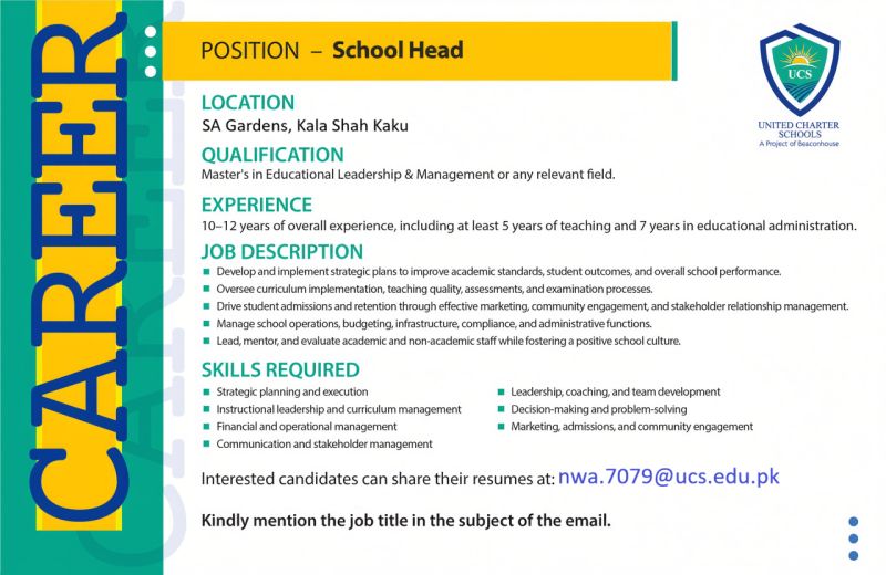 United Charter Schools Jobs August 2026 2