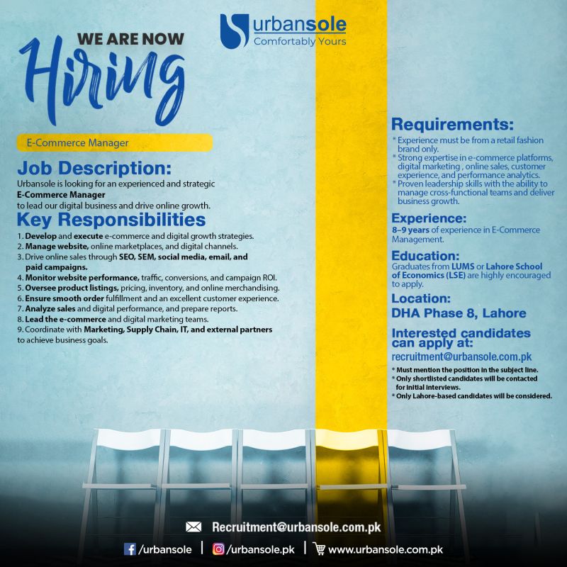 UrbanSole Jobs E-Commerce Manager 1