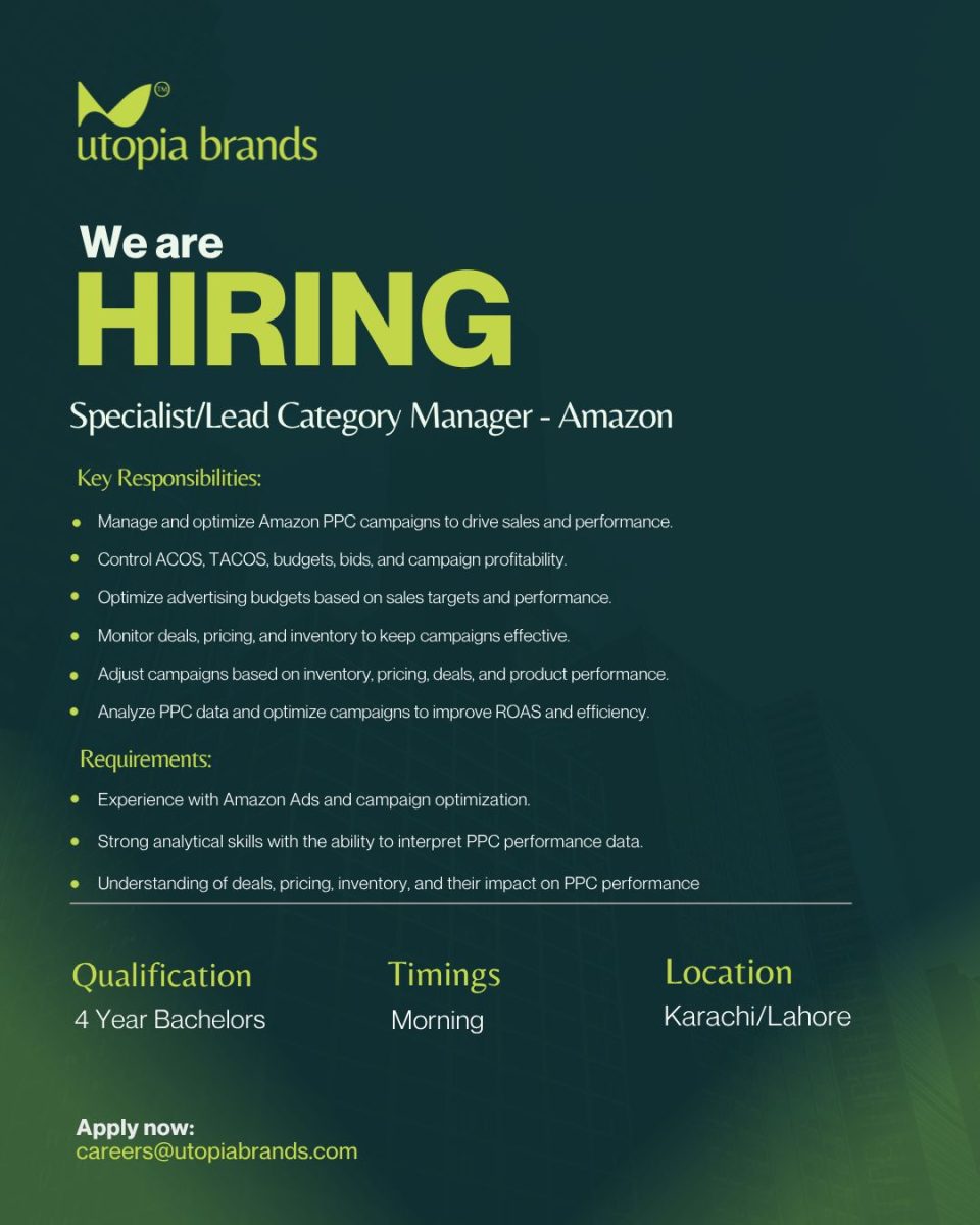 Utopia Brands Pakistan Jobs Specialist / Lead Category Manager Amazon 1