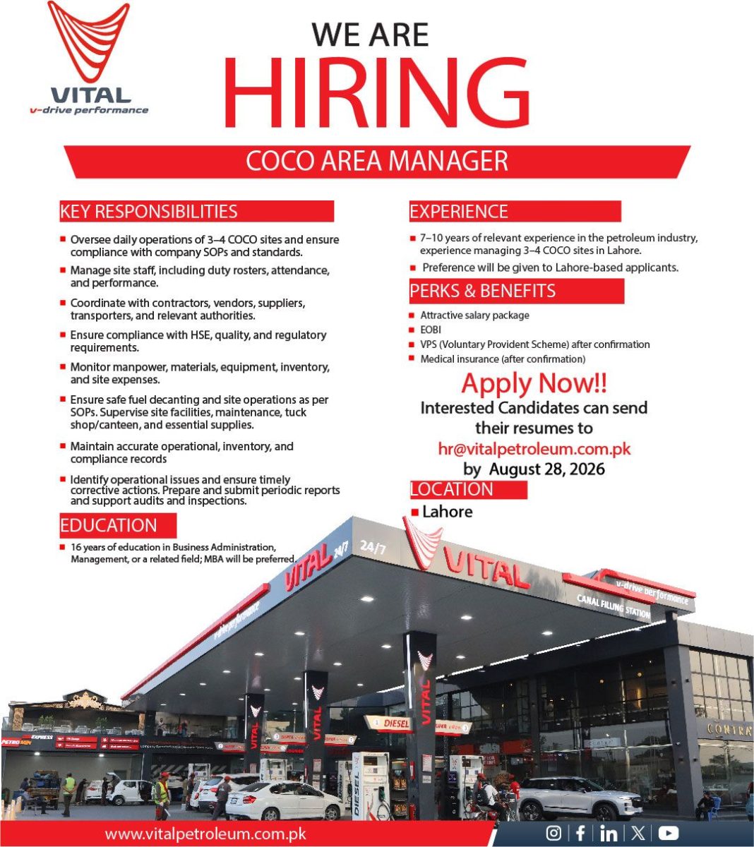 Vital Petroleum Jobs COCO Area Manager 1