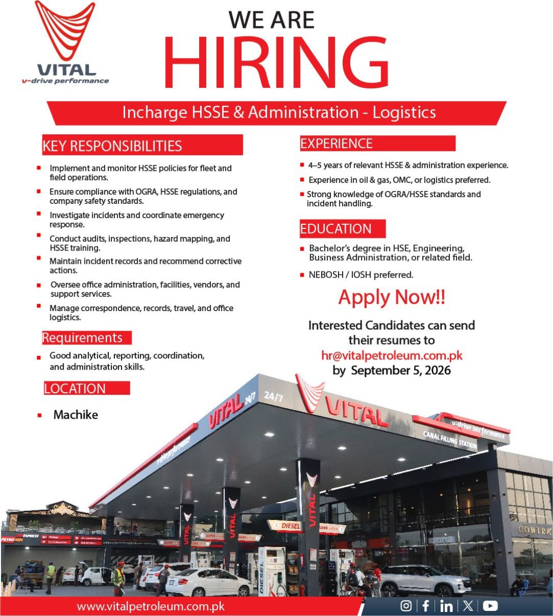 Vital Petroleum Jobs Incharge HSSE & Adminstration Logistics 1