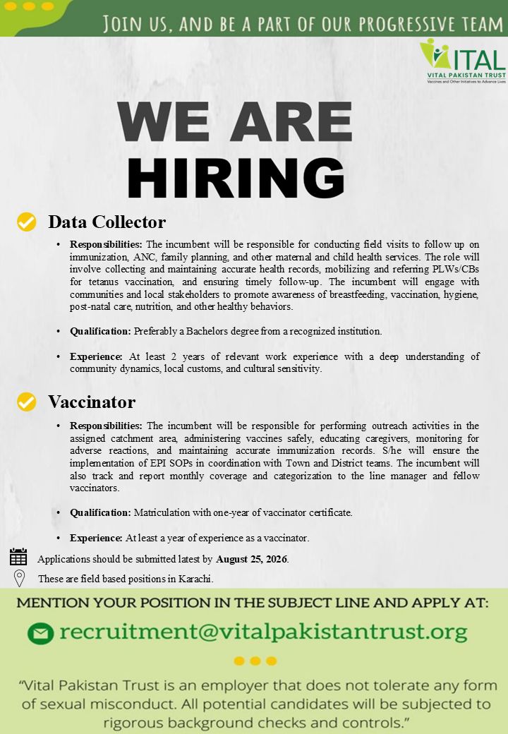 VITAL Pakistan Trust Jobs August 2026 1