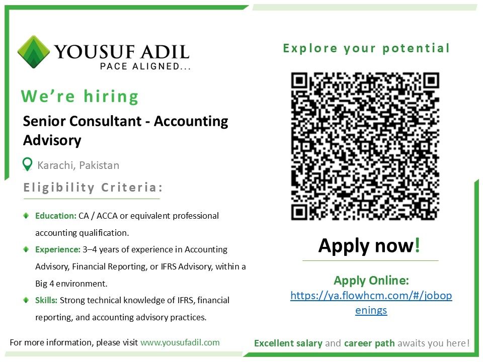 Yousuf Adil Chartered Accountants Jobs Senior Consultant Accounting Advisory 1