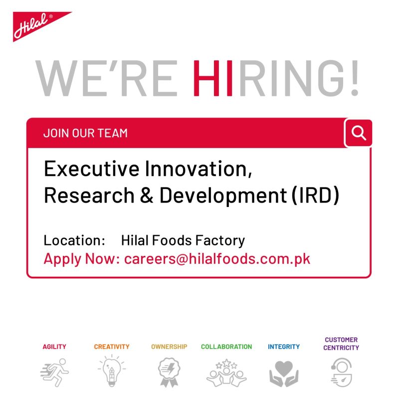 Hilal Foods Pvt Ltd Jobs Executive IRD 1