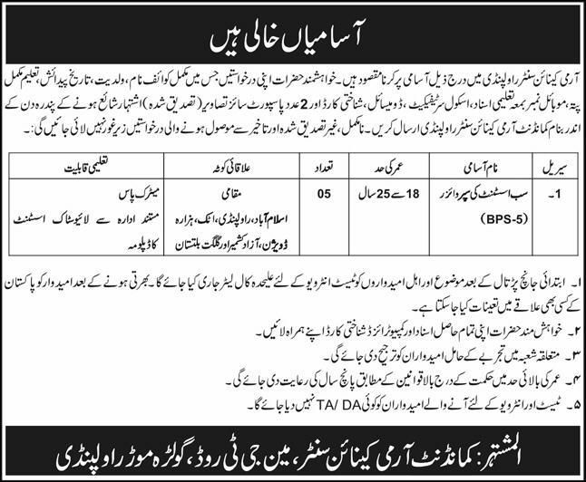 Army Canine Center Rawalipindi Jobs 13 September 2026 Express 1
