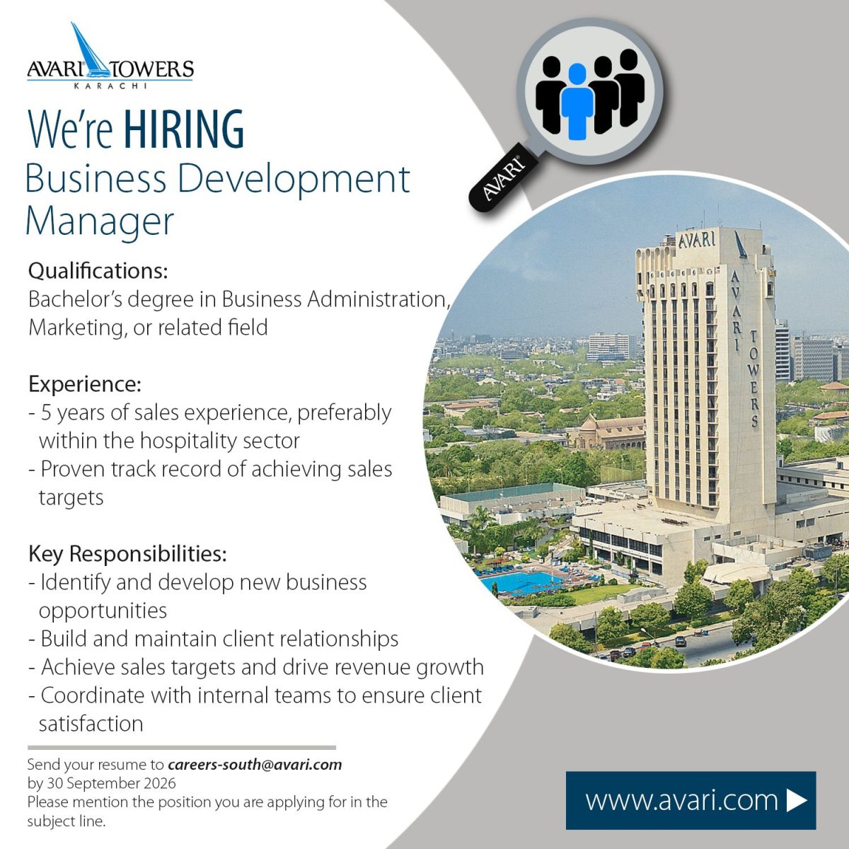 Avari Towers Karachi Jobs 19 September 2026 01 1