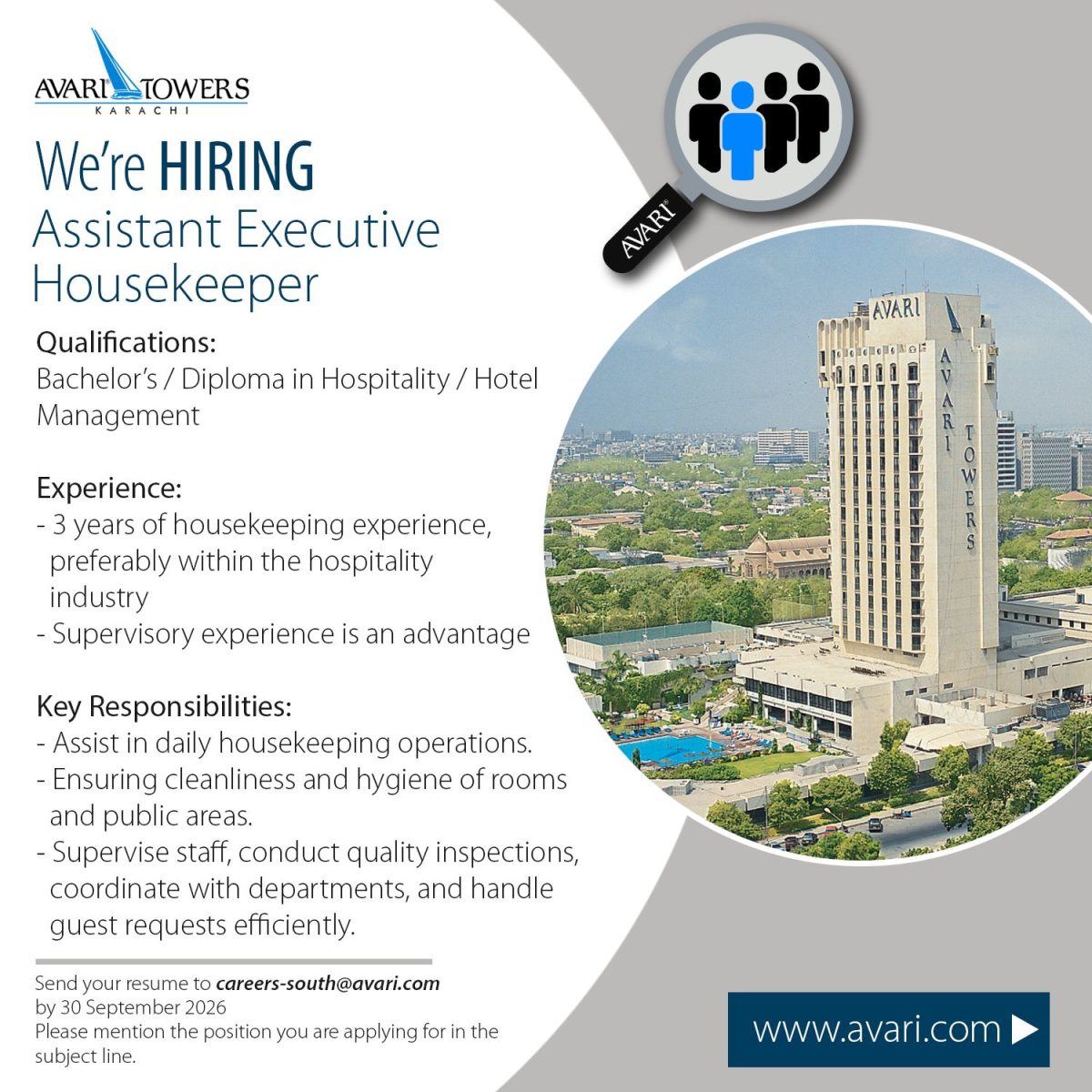 Avari Towers Karachi Jobs 19 September 2026 02 1