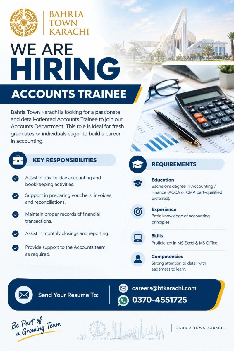 Bahria Town Karachi Jobs Accounts Trainee 1