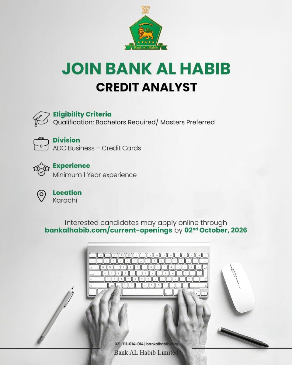Bank AL Habib Jobs Credit Analyst 1