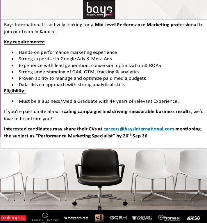 Bays International Jobs Mid-level Performance Marketing Professional 1