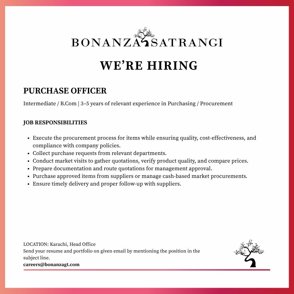 Bonanza Satrangi Jobs September 2026 2
