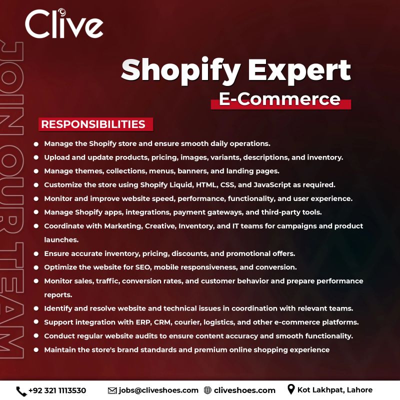 Clive Shoes Jobs Shopify Expert 1