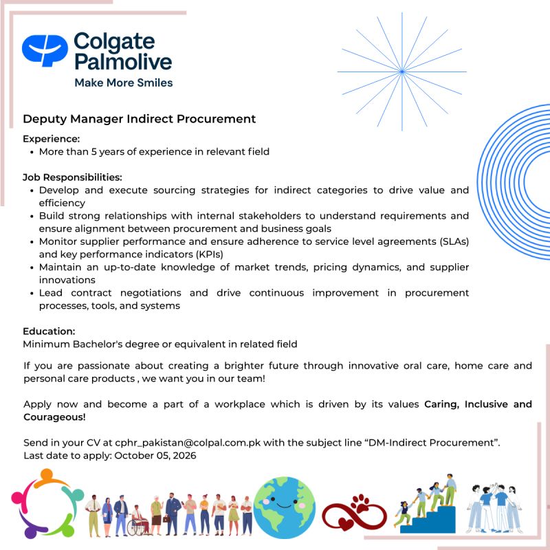 Colgate Pamolive Pakistan Jobs October 2026 2