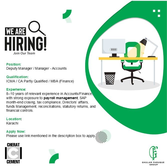 Cherat Cement Company Limited Jobs Deputy Manager / Manager Accounts 1
