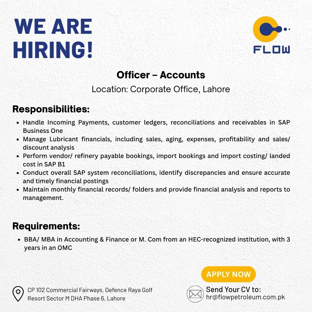 Flow Petroleum Pvt Ltd Jobs Accounts Officer 1