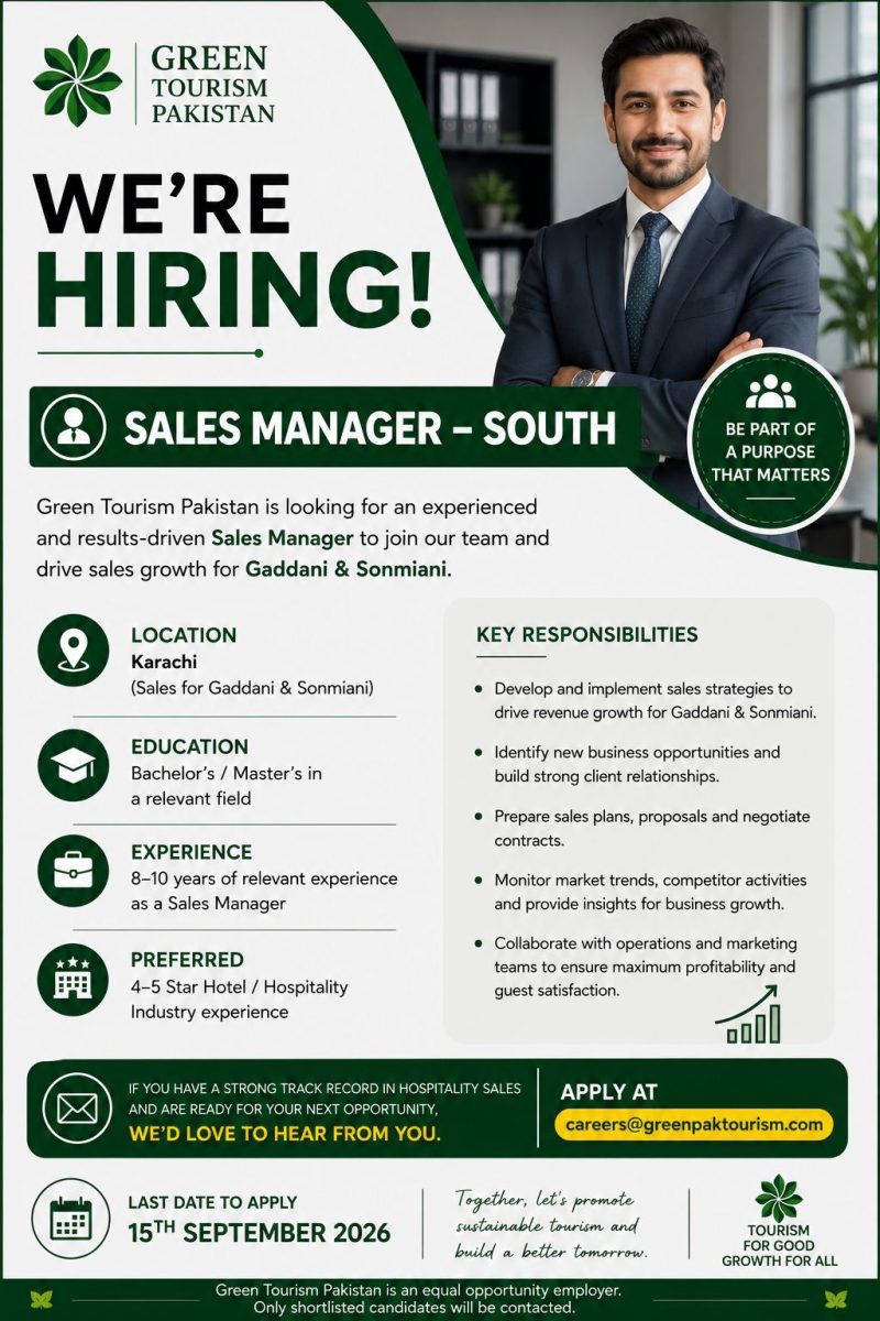 Green Tourism Pakistan Jobs Sales Manager 1
