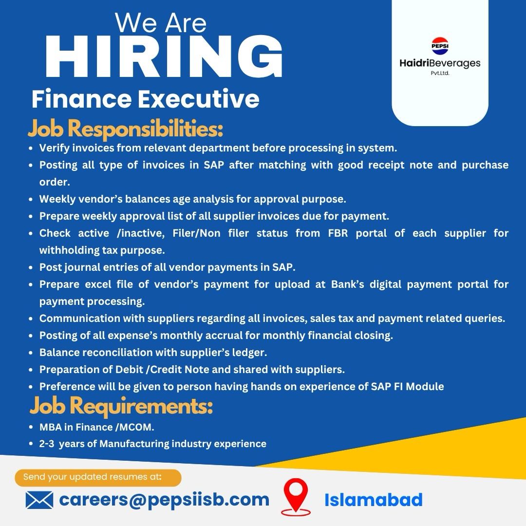 Haidri Beverages Pvt Ltd PEPSI Jobs September 2026 2