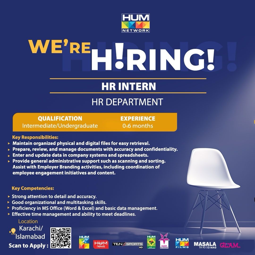 HUM Tv Network Jobs HR Intern 1