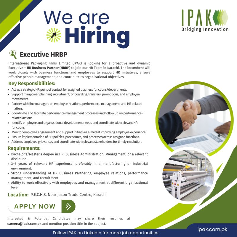 International Packaging Films Limited (IPAK) Jobs Executive HR Business Partner 1