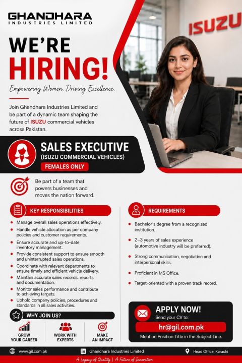 Isuzu Pakistan Ghandhara Industries Ltd Jobs 02 September 2026 01 1
