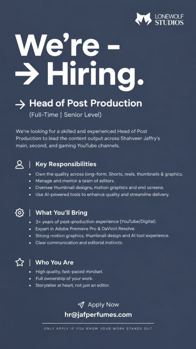JAF Perfumes Jobs Head of Post Production 1