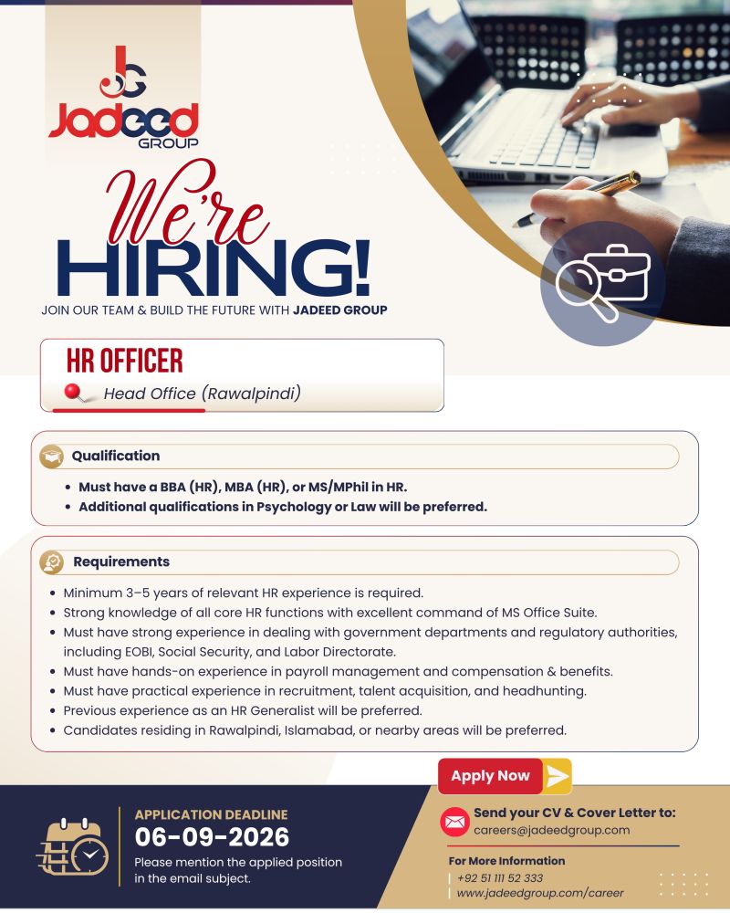 Jadeed Group of Companies Jobs September 2026 1