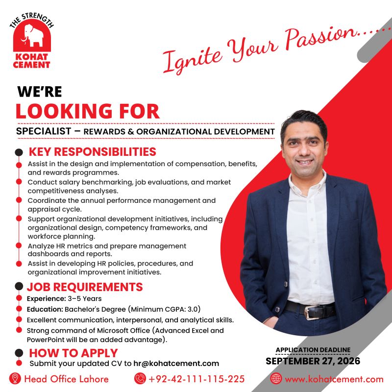 Kohat Cement Company Limited KCCL Jobs September 2026 2