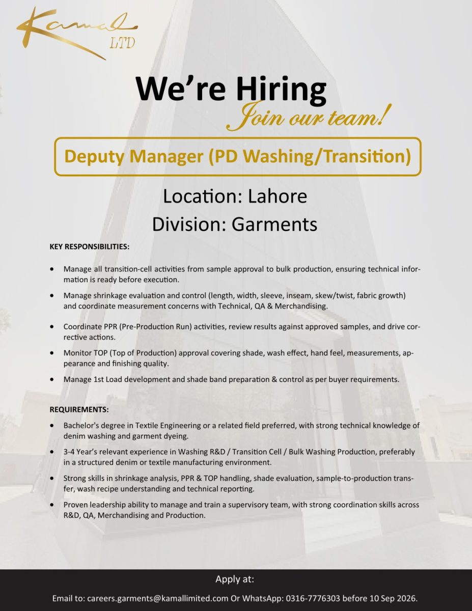 Kamal Limited Jobs Deputy Manager Transition Cell 1