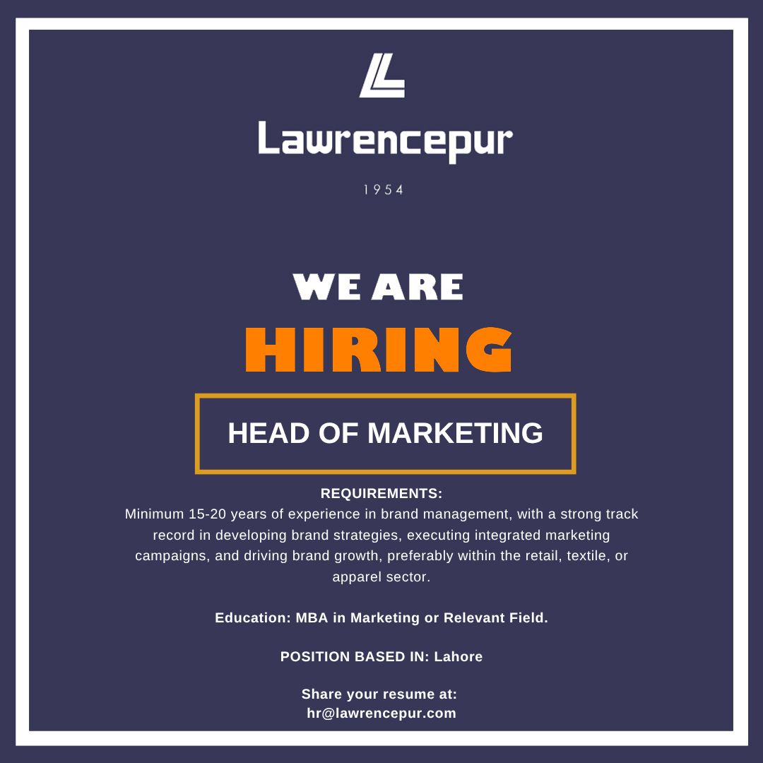 Lawrencepur Jobs Head of Marketing 1
