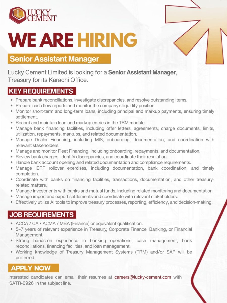 Lucky Cement Limited Jobs Senior Assistant Manager 1