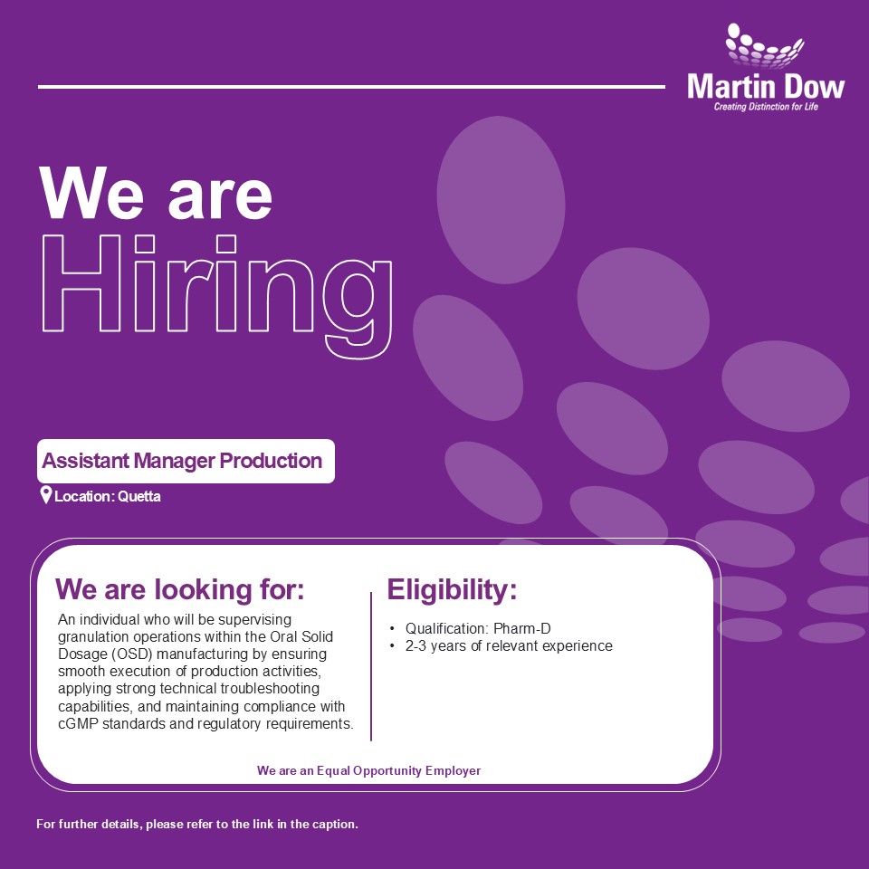 Martin Dow Marker Jobs Assistant Manager Production 1