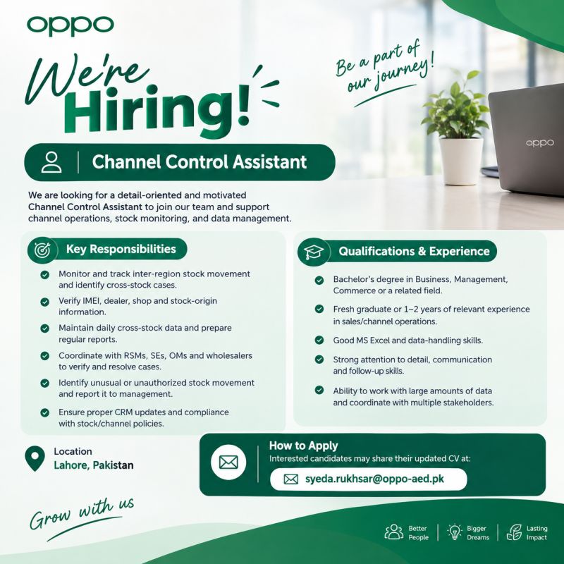 OPPO Mobile Jobs Channel Control Assistant 1