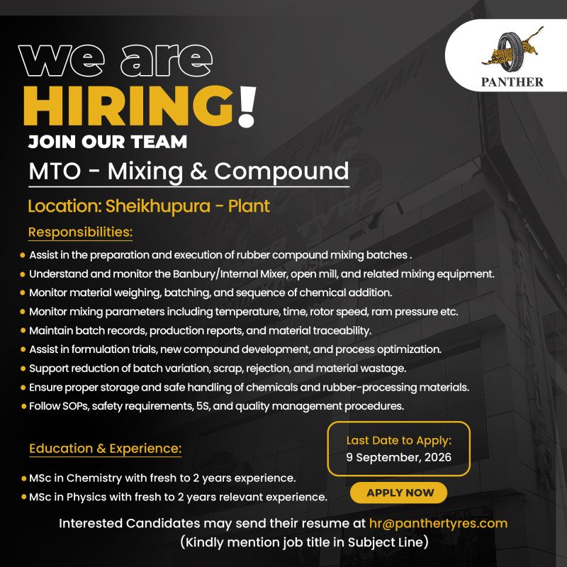 Panther Tyres Limited Jobs MTO Mixing & Compounding 1