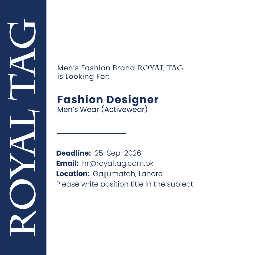 Royal Tag Jobs Fashion Designer 1