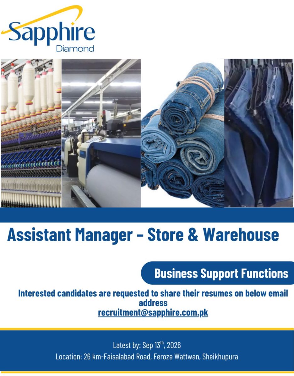 Sapphire Diamond Jobs Assistant Manager Store & Warehouse  1