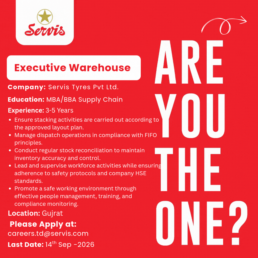 Servis Tyres Pvt Ltd Jobs Executive Warehouse 1
