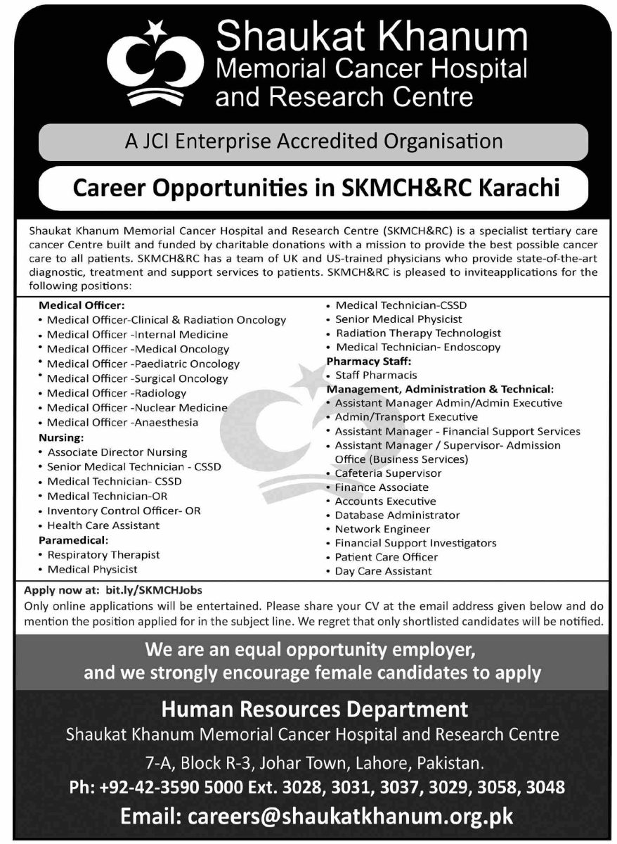 Shaukat Khanum Hospital Jobs 06 September 2026 Dawn 1