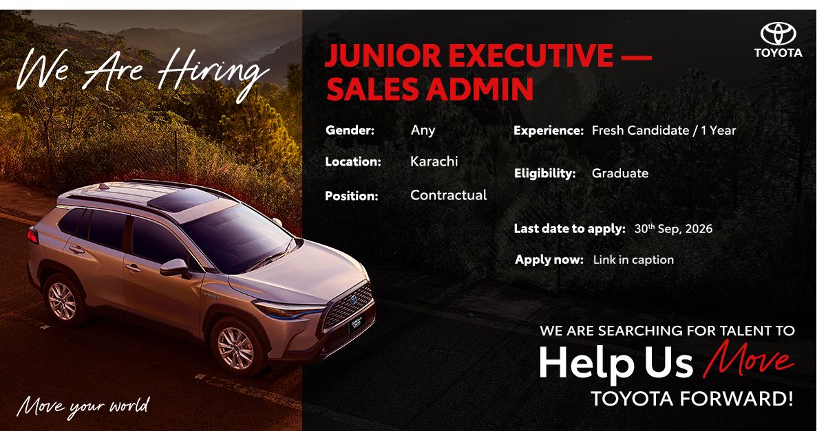 Toyota Indus Motor Company Jobs Junior Executive Sales Admin 2