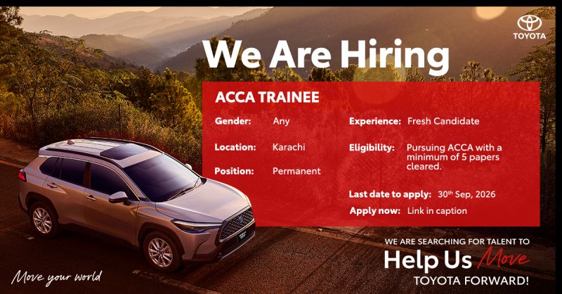 Toyota Indus Motor Company Jobs ACCA Trainee 1