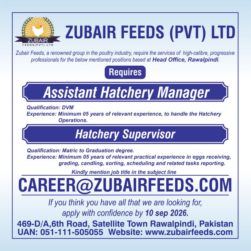 Zubair Feeds Pvt Ltd Jobs September 2026 1