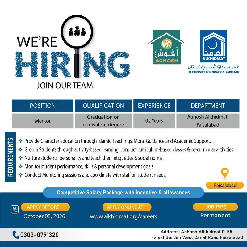 Alkhidmat Foundation Jobs 01 October 2026 01 1