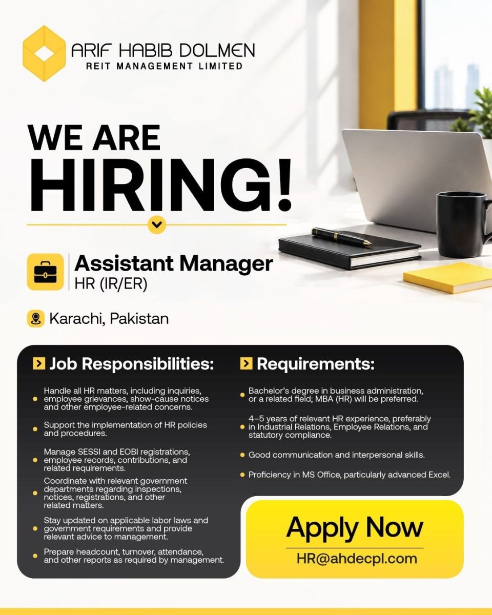 Arif Habib Dolmen REIT Management Limited Jobs October 2026 2